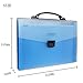 Shuter 13-Pockets A4 Expanding Accordion File Folder with Handle, Buckle Closure and Subject Labels.(Blue)