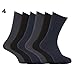 Specialist item: Mens Ribbed Non Elastic Top 100% Cotton Socks (Pack of 6)