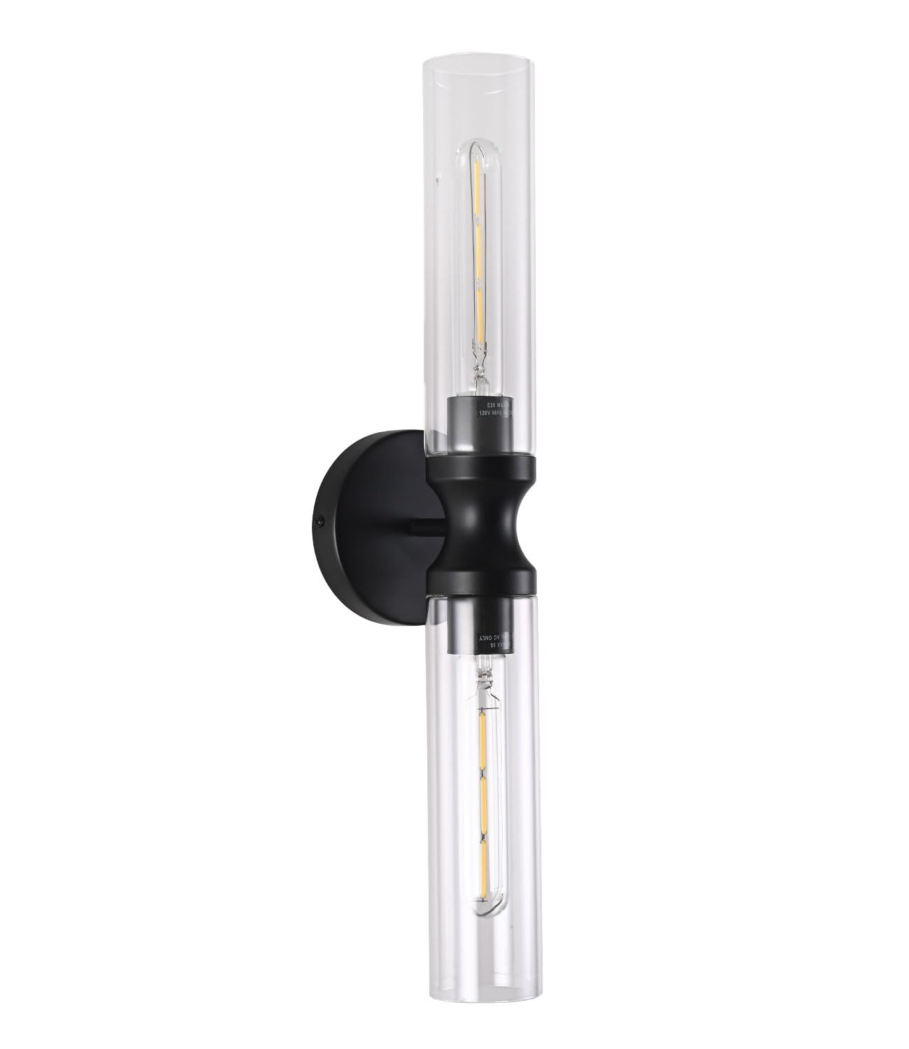 Photo 1 of Bathroom Sconces Wall Lighting, 2-Light Bathroom Vanity Light Fixtures, Modern Wall Lights for Mirror Living Room Hallway Black, E26