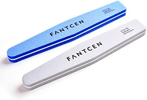 FANTCEN Nail Files Rhombus Sponge Nail File for Home DIY Nail Art Care Manicure Pedicure Tool Professional Korea EVA Material Set of 2 100/180 (Gray&amp;Blue)