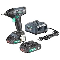 Amazon Brand - Denali by SKIL 20V Cordless Impact Driver Kit with 2 x 2.0Ah Lithium Batteries and Charger, Blue