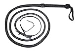 8 Foot 12 Plait BLACK Real Leather BULLWHIP BULL WHIPS