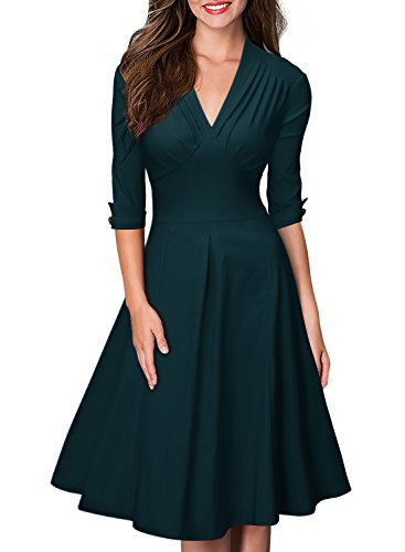 Miusol women s retro deep-v neck half sleeve vintage ca…