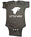 Game Of Thrones Baby One Piece "Little Wolf" Bodysuit (6 Month, Charcoal)