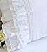 2-Pack White Pillow Shams Shabby Chic Pillowcases with Lace Ruffles Vintage Pillow Covers Cotton Queen Size 20