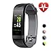 LETSCOM Fitness Tracker HR Color Screen, Heart Rate Monitor, IP68 Waterproof Smart Watch with Step Counter Sleep Monitor, Pedometer Watch for Men Women Kids