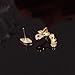 KeyZone 2 Pcs Nice Leaf Ear Stud Front & Back Earrings for Girls (Gold)