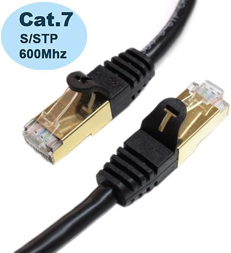 PiperCables PRO SERIES CAT7 (30m / 100ft) Double Shielded RJ45 Ethernet Network Cable Professional Grade - Fluke Tested - 100% Guaranteed - Gold Plated - SSTP Solid Copper 26AWG (100ft - 30m Black)