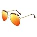 LianSan Designer Oversized Double Bridge Unisex Men Women Large Metal Driver Polarized Sunglasses 808 (gold frame orange lenses)