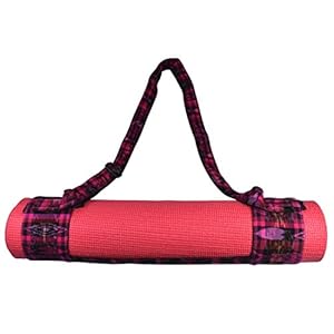 Yoga Mat Adjustable Carry Strap Handcrafted with Back Strap Loomed Native Tribal Textiles And Durable Cotton by Santa Playa :: Tropical Fuchsia