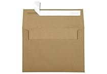 A7 Invitation Envelopes w/Peel & Press (5 1/4 x 7 1/4) - 100% Recycled - Grocery Bag Brown (250 Qty.)