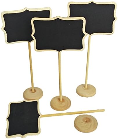 chalkboard signs : 12 fancy mini blackboards with table stand included, Great for wedding and party signs, product listing, labeling, pricing , plant decor, message, memos and more