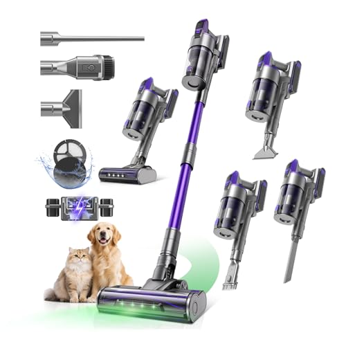 Redroad Cordless Vacuum Cleaner 60,000Pa,70 Min 150,000PRM Vacuum Cleaner, 18-Layer Filtration Vacuum, Self-Standing Vacuum Cleaners for Home with 1600ml Cup for Pet Hair Carpet Hardwood Floor Car X18