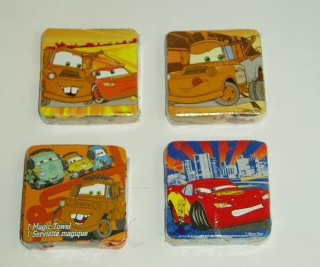 4 Disney Cars Magic Pop Up Towel Wash Cloths - Varied Designs