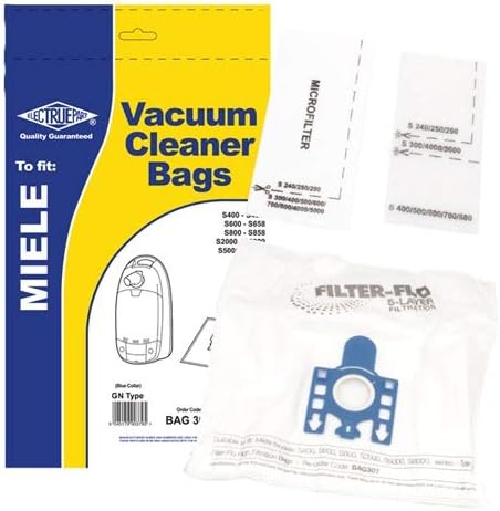 Electruepart Compatible Miele GN Filter-Flo Synthetic Dust Bags to fit S2000 S5000 S8000 Series, Cat and Dog C1 C2 C3 Complete (Pack of 5 with 2 Filters)