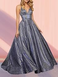 Shindress Women Long Prom Dresses V Neck Sleeveless