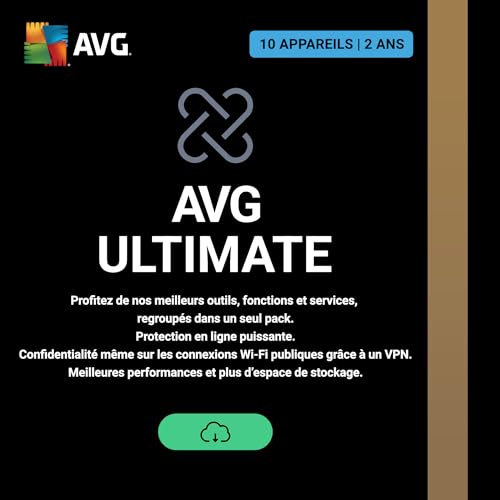 AVG Ultimate 2026 | 10 Appareils | 2 Ans | Code d'activation envoi par email