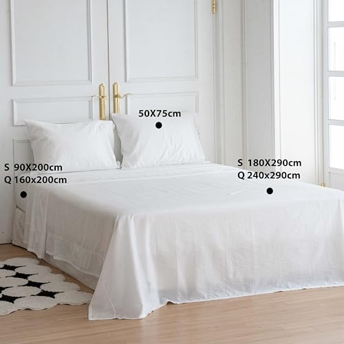 golddice Super Refreshing Top Sheet, Made in KOREA New Fabric Technology Refreshing Duraron Cool by Qmax < 0.4 Immediate Refreshing Effect White (240 x 290 cm)
