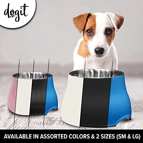 Dogit Elevated Dog Bowl, Stainless Steel Dog Food and Water Bowl for