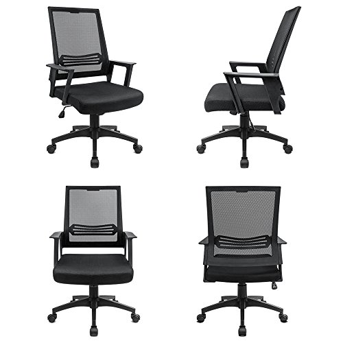image for Devoko Office Chair Mid-Back Height Adjustable Mesh Desk Chair Armrest