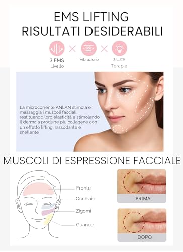 ANLAN Second Generation Anti-Wrinkle Face Massager, 5 in 1 Facial Cleansing, Deep Pores, Remove Acne, Blackheads, Anti-Aging Wrinkles Firming and Facelift