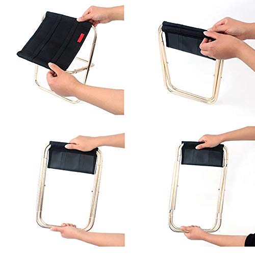 YYMM Outdoor Faltbarer Angelstuhl, tragbarer Lagerhocker, Ultraleichte Folding Haltbarkeit Camping Aluminiumlegierung… – Bild 4