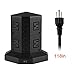 Tower USB Surge Protector Power Strip with 8 AC Outlets and 6 ports USB Chargers Black Jiachan