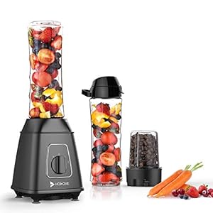 Hosome-Blender-Smoothie-Blender-Multi-Speed-6-Stainless-Steel-Blades-3-BPA-Free-Tritan-Portable-Bottles-Anti-Slip-Base-for-Fruit-Vegetable-Smoothie-Juices-Baby-Food-Ice-Cube-Coffee-Beans Hosome Blender, Smoothie Blender Multi-Speed, 6 Stainless Steel Blades, 3 BPA-Free Tritan Portable Bottles, Anti-Slip Base for Fruit, Vegetable, Smoothie, Juices, Baby Food, Ice Cube, Coffee Beans