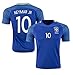 JerzeHero Brazil Neymar Jr #10 Kids Youth Soccer Gift Set ✓ Soccer Jersey ✓ Shorts ✓ Drawstring Bag ✓ Home or Away ✓ Short Sleeve or Long Sleeve (YM 8-10 yrs, Away Short Sleeve)