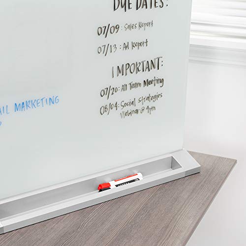 VIVO Freestanding Glass 23 x 19 inch Desktop Dry Erase Board, Privacy Divider, DoubleSided