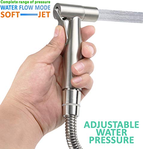 Greenco Handheld Bidet Sprayer Attachment, Stainless Steel Brushed Nickel Design, for Personal Hygiene, Feminine, Cloth… - Image 3