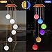 Solar Crystal Ball LED Wind Chimes Outdoor Hanging - Waterproof Mobile Romantic Solar Powered Changing Color Wind Chimes Light for Xmas Mom Gifts, Home, Patio, Party, Festival, Night Garden Decoration