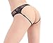 HitZoom Sexy Women Leopard Printing Open Croth Underwear, Black, One Size