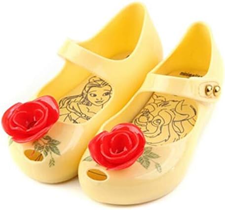 Mini Beauty Beast Kids Jelly Girl Princess Sandals Shoes Rose Teacup Yellow 6
