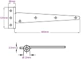 Securit Heavy Duty Black Tee Hinges 400mm 16 Inch Pair Door Hardware view 2