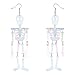 Lux Accessories White AB Skeleton Body Halloween Dress Up Dangle Earrings