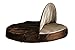 FurHaven Pet Dog Bed | Orthopedic Round Microvelvet Snuggery Burrow Pet Bed for Dogs & Cats, Espresso, 35-inch