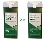 Huini 100g X 2 Roll-on Depilatory Wax Cartridge Aloe Vera Sensitive Skin Waxing Strip Wax Hair Removal Salon