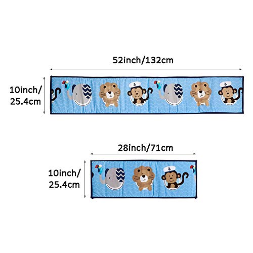 Wowelife Jungle Baby Bumper Pads Lion Elephant and Giraffe Crib Bumper Pads Safe for Baby(Brown