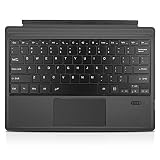 Tomsenn Surface Pro 6 / Surface Pro 5 (Pro 2017) / Pro 4 / Pro 3 Type Cover, Lightweight Slim Wireless Bluetooth Keyboard Two Button Trackpad Built-in Rechargeable Battery, Gray