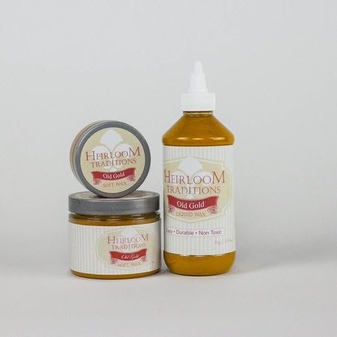 Heirloom Traditions LIQUID Furniture Antiquing Wax (8oz Old Gold Liquid Wax)
