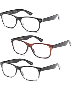 Gamma Ray Deluxe Reading Glasses with Spring Hinge Readers for Comfort fit Men and Women - Choose Your Magnification