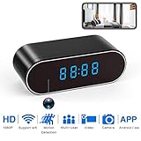 Hidden Spy Camera WiFi, WBESEV 1080P Clock Hidden Cameras Wireless IP Surveillance Camera for Home Security Monitor Video Recorder Nanny Cam 140°Angle Night Vision Motion Detection (Latest Version)