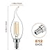 Dimmable LED Candelabra Bulb 6W 600LM 2700K Warm White 60W Equivalent Vintage LED Filament Candle Bulbs C35 Flame Tip E12 Base Decorative LED Chandelier Light Bulbs Pack of 6