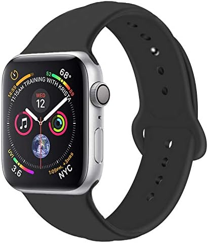 Handygear Sport Band Compatible with Apple Watch Band 38mm 40mm 42mm 44mm, Premium Soft Silicone Bracelet Strap Replacement Band for iWatch Series 5/4/3/2/1 (Grey, 38MM/40MM S/M)