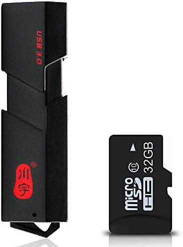 2-in-1 Card Reader USB3.0 with 32GB Micro SD Card for SDXC SDHC SD MMC II MicroSDXC MicroSDHC MicroSD