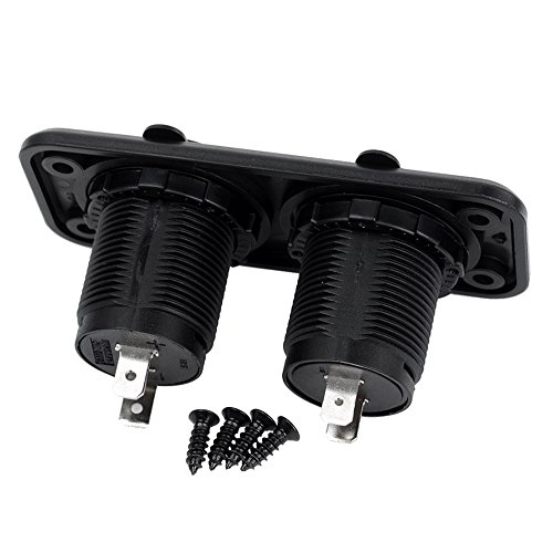 Jtron 1-Socket Cigarette Lighter Power Adapter DC Outlet Splitter 2.1A Waterproof Dual USB Slot Socket for RV Car Boat iPhone X/8/7/6s/6 Plus, iPad,Samsung Galaxy S6/S6 Edge and More (Black)