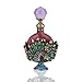 YU FENG Pewter Peacock Figurine Perfume Bottle Heart Shaped Jewelry Frosted Purple Mini Scented Fragrance Container