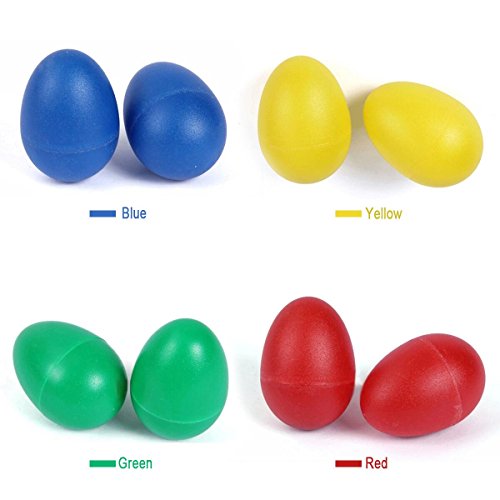 Kabi 20pcs Shaker Eggs Plastic Musical Egg Shaker with 4 Colors Kids Maracas Egg Percussion Toys