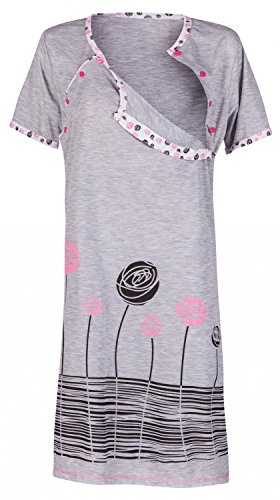 Happy-Mama-Womens-Maternity-Nursing-Breastfeeding-Nightdress-Shirt-Gown-135p